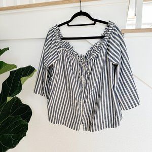 Madewell Off The Shoulder Preppy Top Size XXL